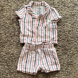 Cat & Jack Multicolor Striped Shirt and Shorts Set